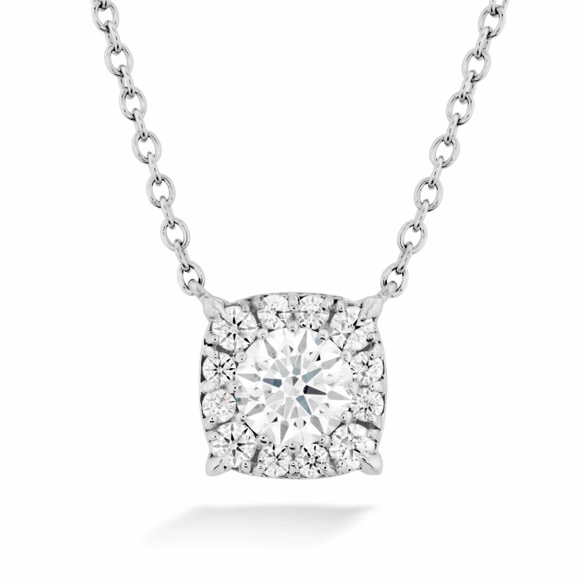 Square Diamond Necklace With Halo – Leviev Diamonds